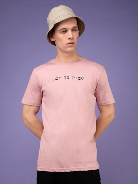 

FRATERNITY Men Pink Typography Printed T-shirt