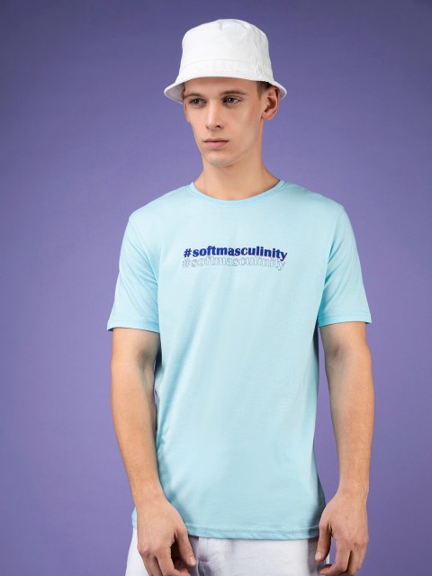 

FRATERNITY Men Blue Typography T-shirt