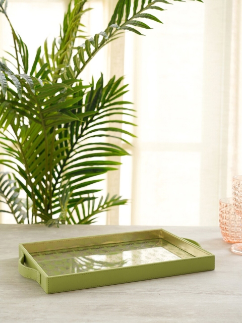 

Pure Home and Living Green Printed Serving Tray