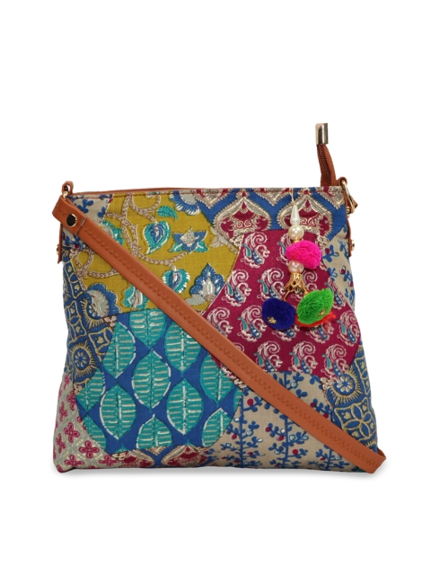 

LELYS Multicoloured Printed Structured Sling Bag, Multi