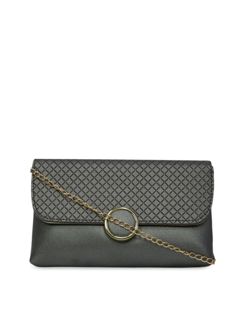 

LELYS Grey Textured Purse Clutch