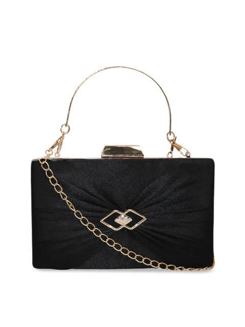 

LELYS Black & Gold-Toned Box Clutch
