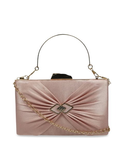 

LELYS Pink & Gold-Toned Embellished Box Clutch