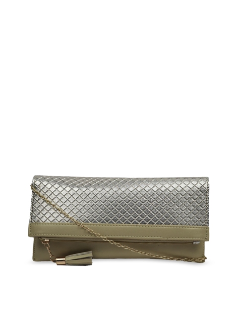 

LELYS Gold-Toned & Green Textured Purse Clutch
