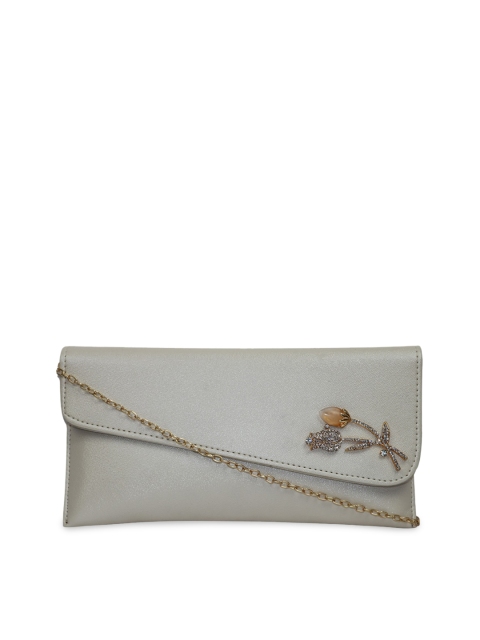 

LELYS Silver-Toned Embellished Purse Clutch