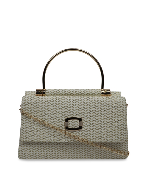 

LELYS White Structured Satchel with Cut Work