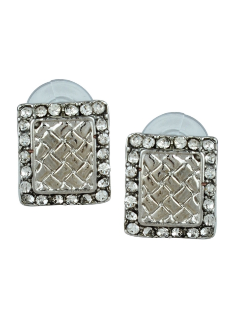 

Kshitij Jewels Silver-Toned Contemporary Studs Earrings