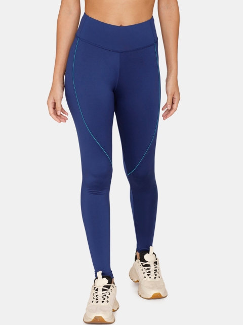 

Zelocity by Zivame Women Blue & Black Solid Tights
