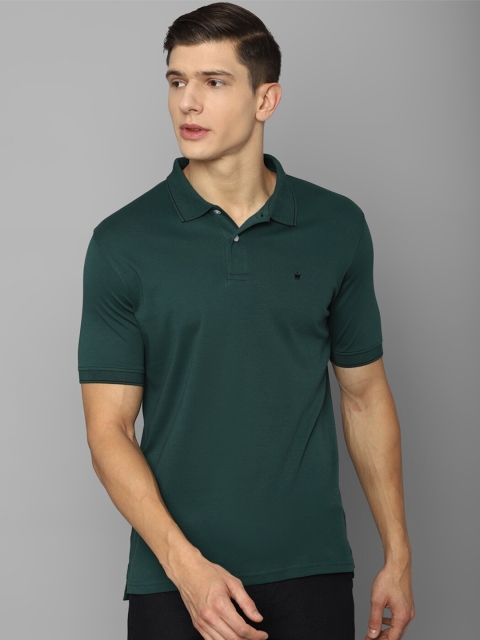 

Louis Philippe Men Green Polo Collar Cotton T-shirt