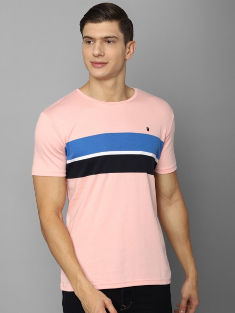 

Louis Philippe Sport Men Pink Striped Slim Fit T-shirt