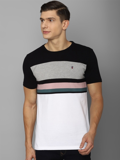 

Louis Philippe Sport Men White Colourblocked Applique Slim Fit T-shirt