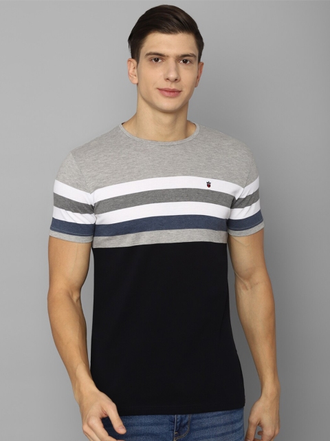 

Louis Philippe Sport Men Black Striped Applique Slim Fit T-shirt