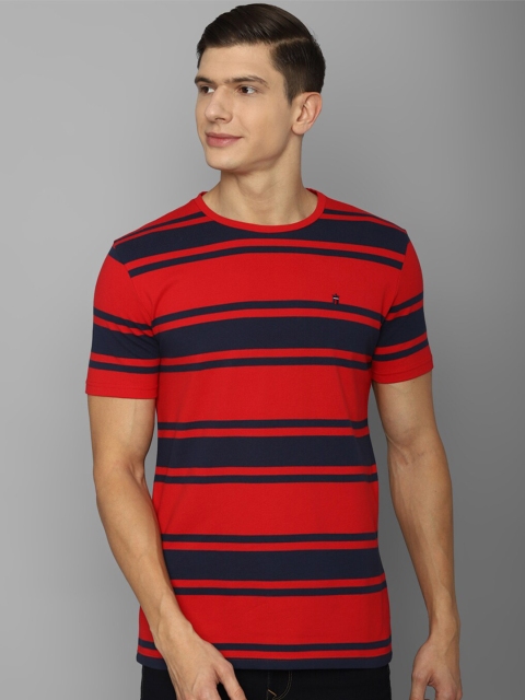 

Louis Philippe Sport Men Red Striped Slim Fit T-shirt