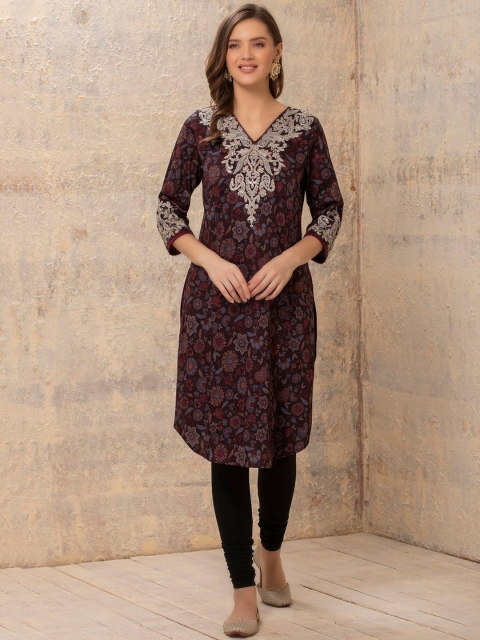 

Lakshita Women Red Floral Printed Kurta
