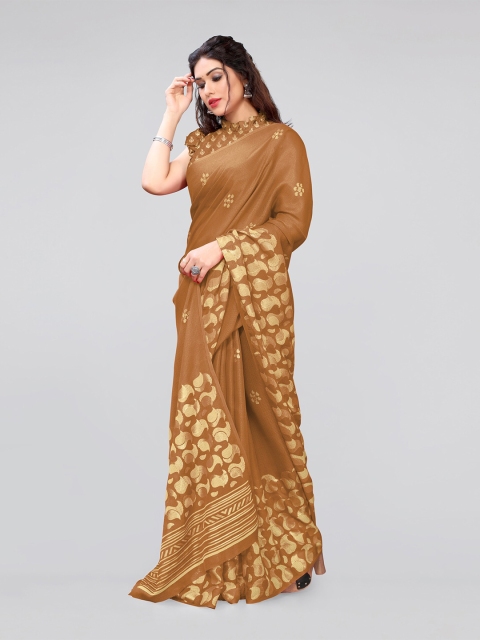 

MIRCHI FASHION Mustard & Gold-Toned Warli Saree