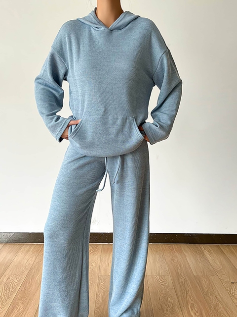 

URBANIC Women BLue Drawstring Pant Two-Piece Outfits