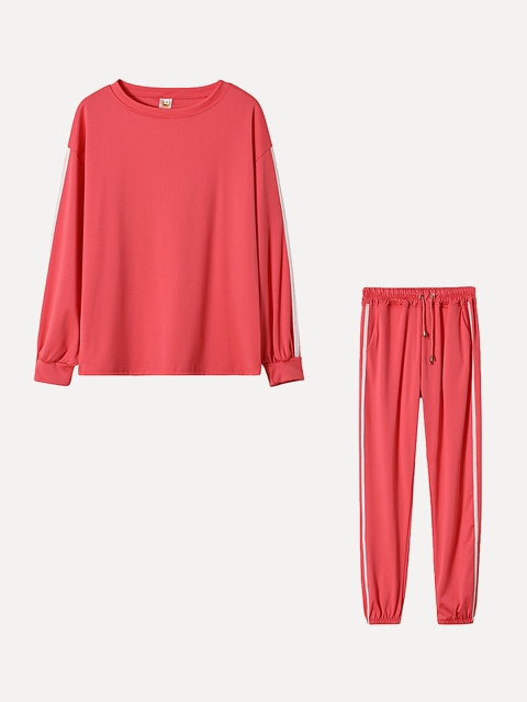 

URBANIC Women Peach Solid Co-Ords