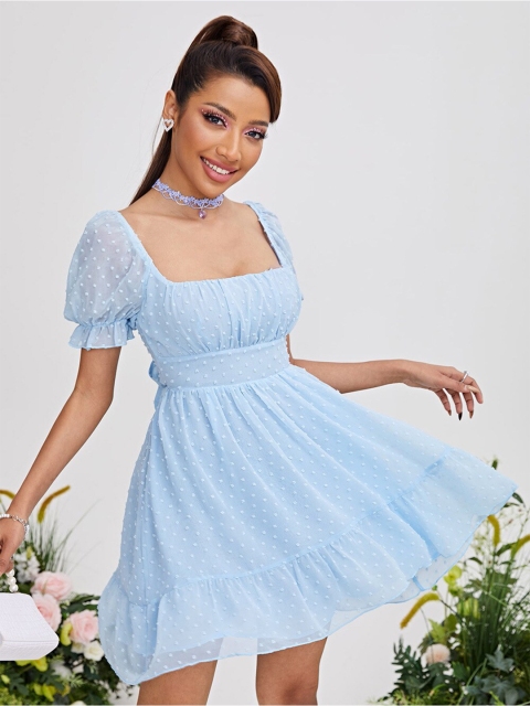 

BoStreet Women Blue Fit and Flare Dress