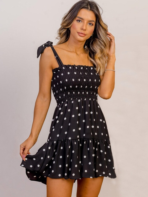 

BoStreet Black Floral Mini Dress