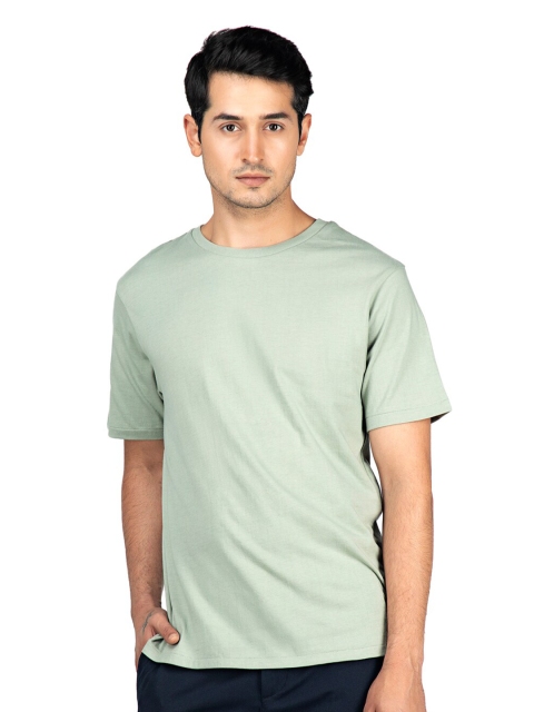 

MensXP Basics Men Green Drop-Shoulder Sleeves T-shirt
