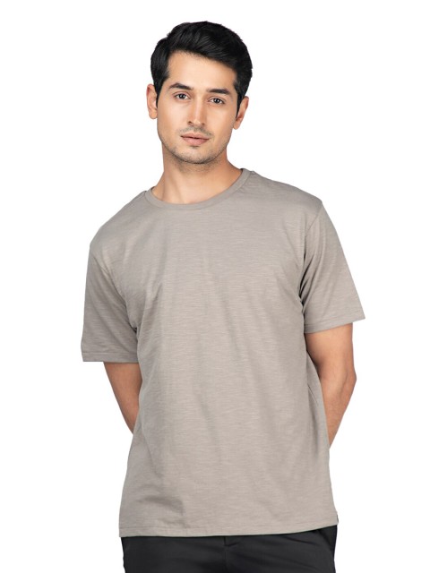 

MensXP Basics Men Grey Drop-Shoulder Sleeves T-shirt