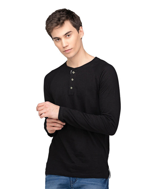 

MensXP Basics Men Black V-Neck T-shirt