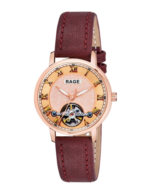 

Rage Enterprise Women Red Printed Dial & Red Leather Straps Analogue Watch R-869-Red