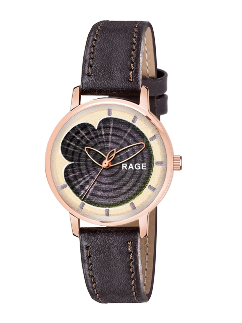 

Rage Enterprise Women Brown Dial & Brown Leather Bracelet Style Straps Analogue Watch