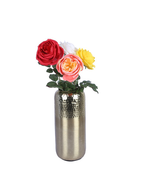 

HomeTown Gold-Colored Textured Cylindrical Flower Vases