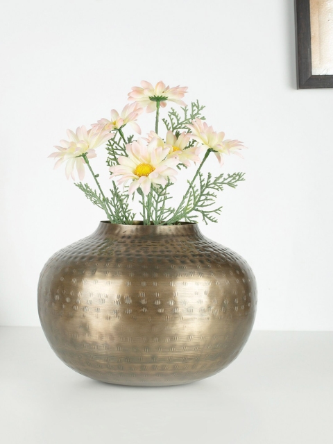 

HomeTown Gold-Toned Solid Metal Hammered Vase