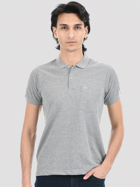 

Cloak & Decker by Monte Carlo Men Grey Polo Collar T-shirt