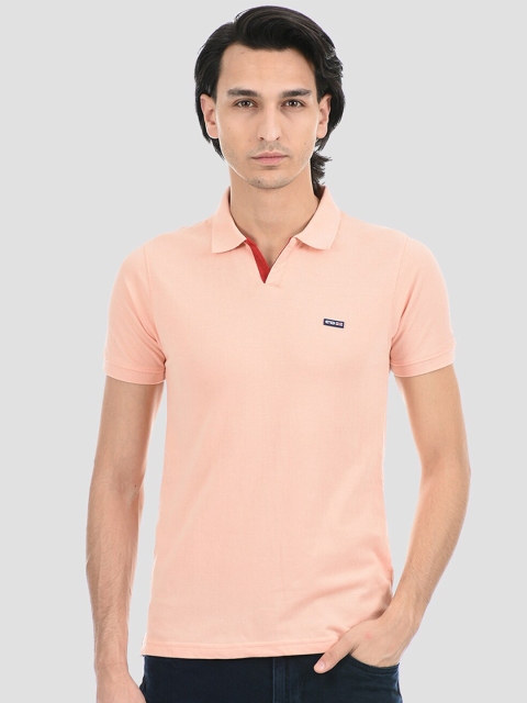 

Cloak & Decker by Monte Carlo Men Peach-Coloured Polo Collar T-shirt