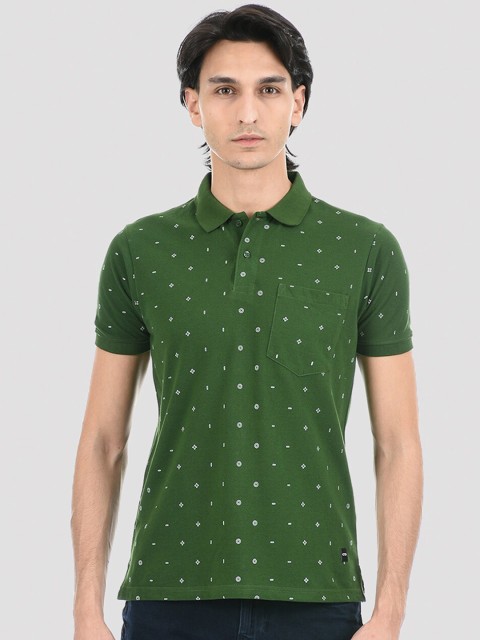 

Cloak & Decker by Monte Carlo Men Olive Green Printed V-Neck T-shirt