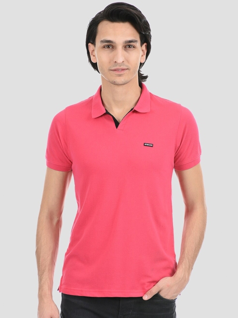 

Cloak & Decker by Monte Carlo Men Pink Polo Collar T-shirt