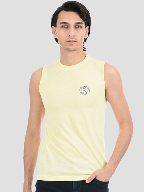 

Cloak & Decker by Monte Carlo Men Yellow Typography T-shirt