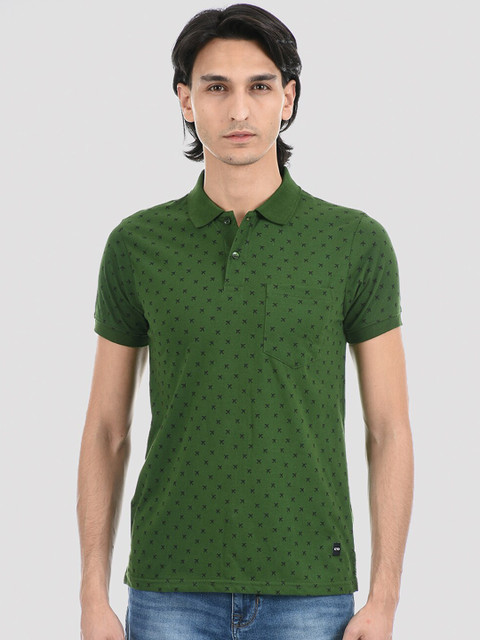 

Cloak & Decker by Monte Carlo Men Olive Green Printed T-shirt