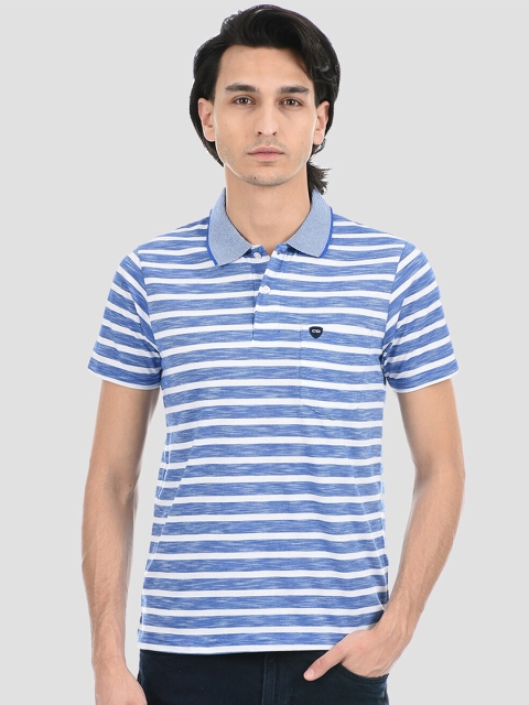 

Cloak & Decker by Monte Carlo Men Blue and White Striped T-shirt