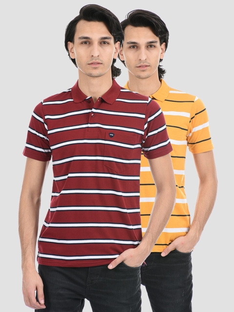 

Cloak & Decker by Monte Carlo Men Yellow Striped T-shirt