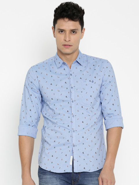 

Lee Men Blue Printed Slim Fit Casual Shirt