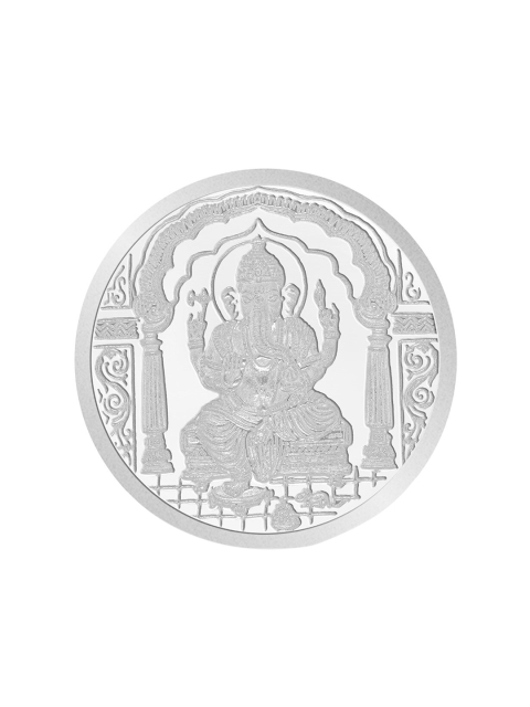 

WHP JEWELLERS Silver-Toned 999 Pure Silver Ganesh Coin