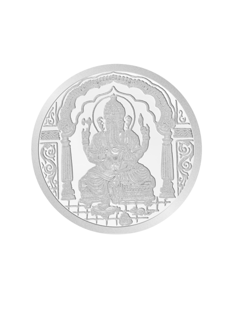 

WHP JEWELLERS Silver Toned 999 Pure Silver Ganesh Coin - 5 Gm