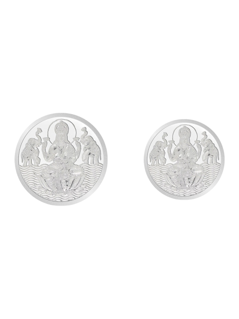 

WHP JEWELLERS Set of 2 Silver-Toned Laxmi 10 gram 999 Round Silver Coin