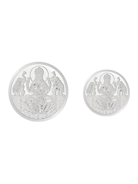 

WHP JEWELLERS Set of 2 Silver-Toned 999 Pure Silver Ganesha Coins