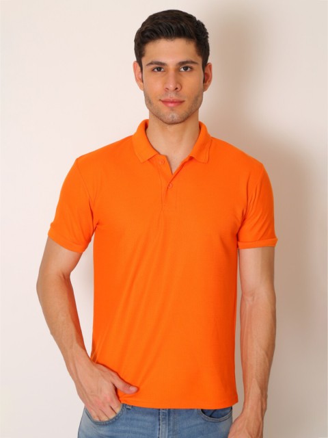 

JMP Men Orange Raw Edge Slim Fit T-shirt