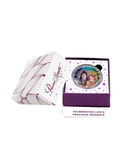 

LeCalla 999 Pure Silver Shiv and Parvati Colorful Design BIS Hallmarked Coin - 10 Gm