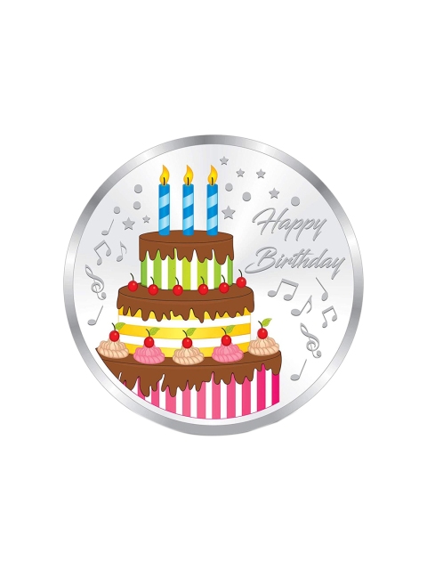 

LeCalla Silver-Toned Pink Happy Birthday Celebration Ceremony Gift 10 gram 999 Round Silver Coin