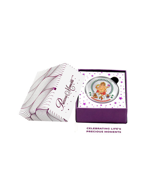

LeCalla Silver-Toned 999 Pure Silver Ganesh Coin