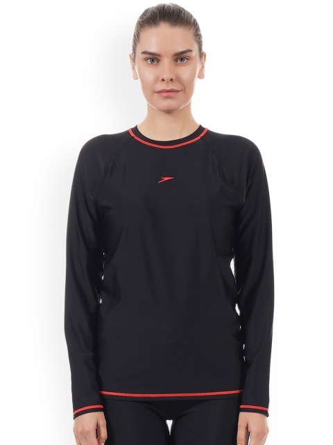 

Speedo Women Black Solid Sun Top