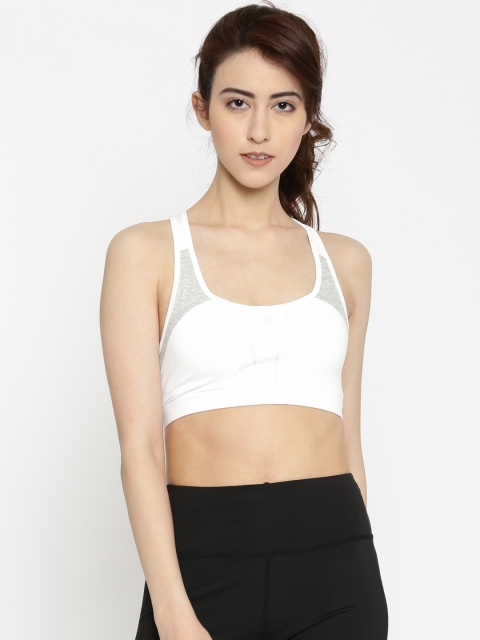 

Enamor White Non-Wired Removable Pads High Coverage Medium Impact Sports Bra SB08