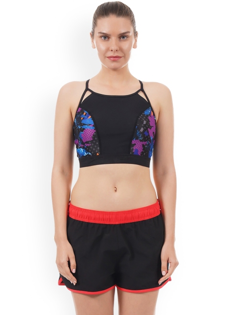 

Speedo Women Black & Purple Printed Swim Set